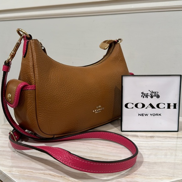 Coach Handbags - Coach Pennie Pebbled Leather Shoulder Bag
